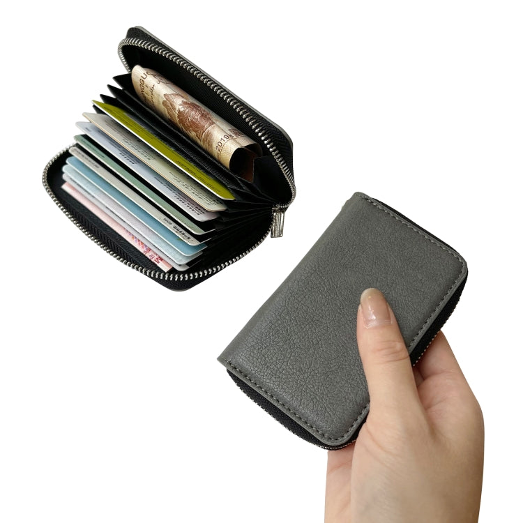 For Google Pixel 9 / 9 Pro Solid Color Zipper 11-Card Slots Bag Phone Case with Lanyard(Grey) - Google Cases by PMC TechLife | Online Shopping South Africa | PMC TechLife | Buy Now Pay Later Mobicred