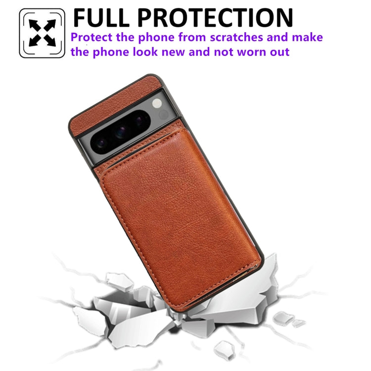 For Google Pixel 6a Solid Color Zipper 11-Card Slots Bag Phone Case with Lanyard(Brown) - Google Cases by PMC TechLife | Online Shopping South Africa | PMC TechLife | Buy Now Pay Later Mobicred