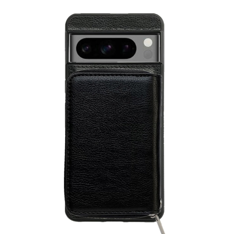 For Google Pixel 6 Pro Solid Color Zipper 11-Card Slots Bag Phone Case with Lanyard(Black) - Google Cases by PMC TechLife | Online Shopping South Africa | PMC TechLife | Buy Now Pay Later Mobicred
