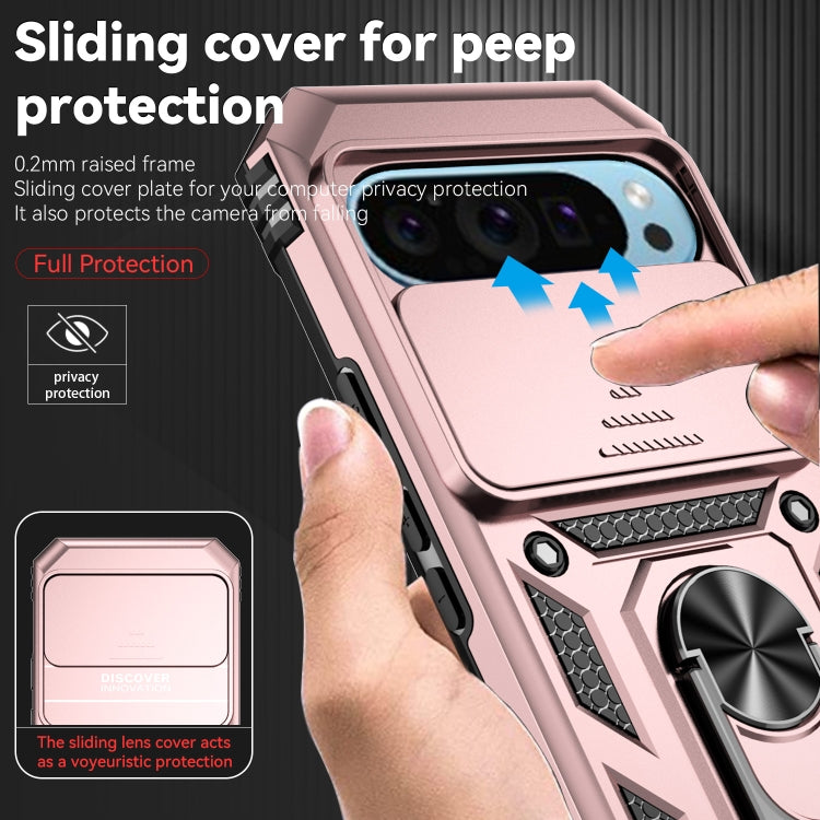 For Google Pixel 9 Sliding Camshield Holder Phone Case(Rose Gold) - Google Cases by PMC TechLife | Online Shopping South Africa | PMC TechLife | Buy Now Pay Later Mobicred