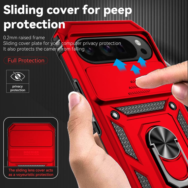 For Google Pixel 9 Pro Sliding Camshield Holder Phone Case(Red) - Google Cases by PMC TechLife | Online Shopping South Africa | PMC TechLife | Buy Now Pay Later Mobicred