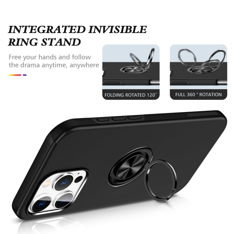 For iPhone 16 Magnetic Ring Holder Phone Case(Black) - iPhone 16 Cases by PMC TechLife | Online Shopping South Africa | PMC TechLife | Buy Now Pay Later Mobicred