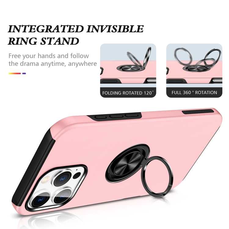 For iPhone 16 Pro Magnetic Ring Holder Phone Case(Rose Gold) - iPhone 16 Pro Cases by PMC Jewellery | Online Shopping South Africa | PMC Jewellery | Buy Now Pay Later Mobicred