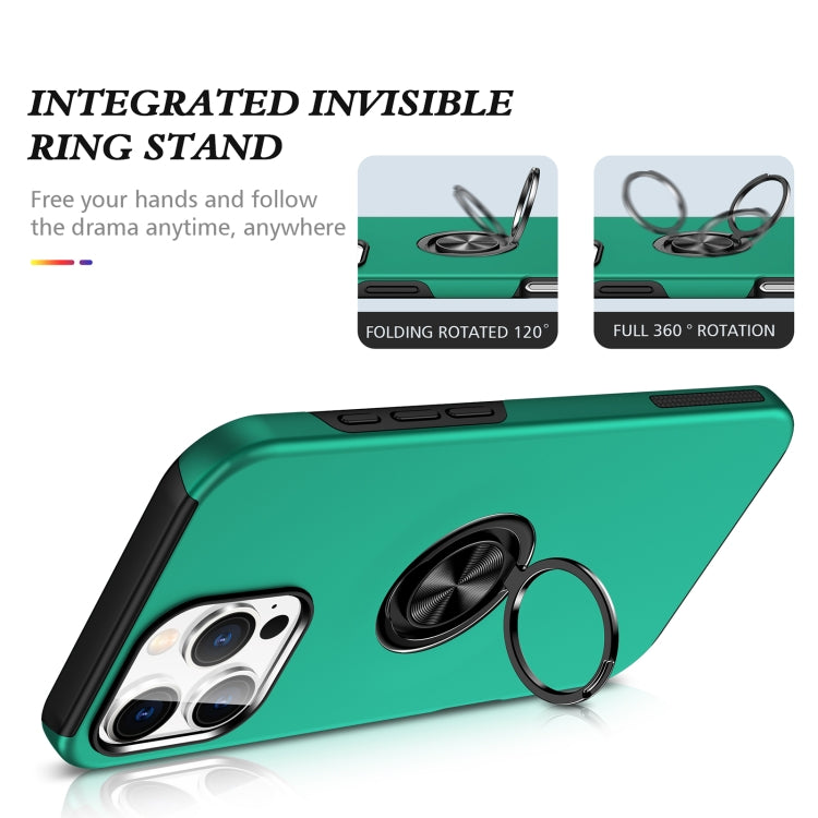 For iPhone 16 Pro Magnetic Ring Holder Phone Case(Dark Green) - iPhone 16 Pro Cases by PMC Jewellery | Online Shopping South Africa | PMC Jewellery | Buy Now Pay Later Mobicred