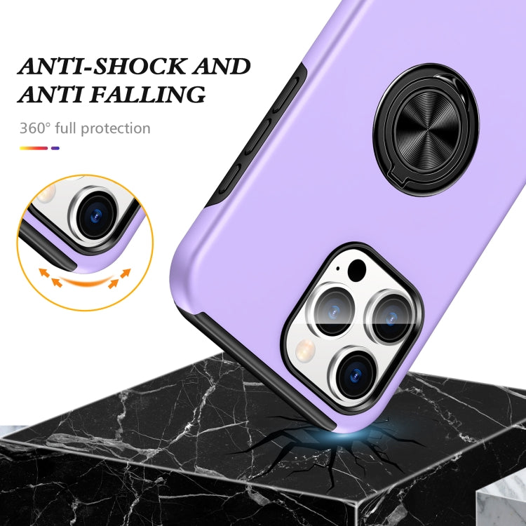 For iPhone 16 Pro Magnetic Ring Holder Phone Case(Purple) - iPhone 16 Pro Cases by PMC TechLife | Online Shopping South Africa | PMC TechLife | Buy Now Pay Later Mobicred
