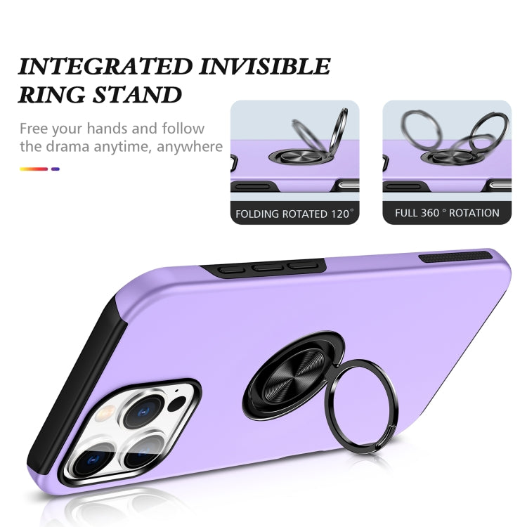 For iPhone 16 Pro Magnetic Ring Holder Phone Case(Purple) - iPhone 16 Pro Cases by PMC TechLife | Online Shopping South Africa | PMC TechLife | Buy Now Pay Later Mobicred