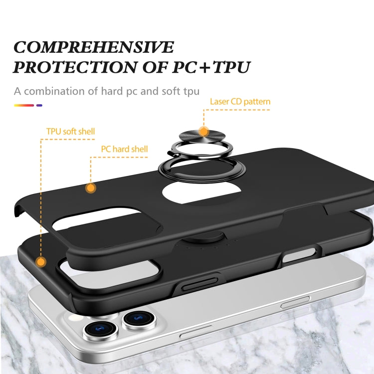 For iPhone 16 Pro Max Magnetic Ring Holder Phone Case(Black) - iPhone 16 Pro Max Cases by PMC Jewellery | Online Shopping South Africa | PMC Jewellery | Buy Now Pay Later Mobicred