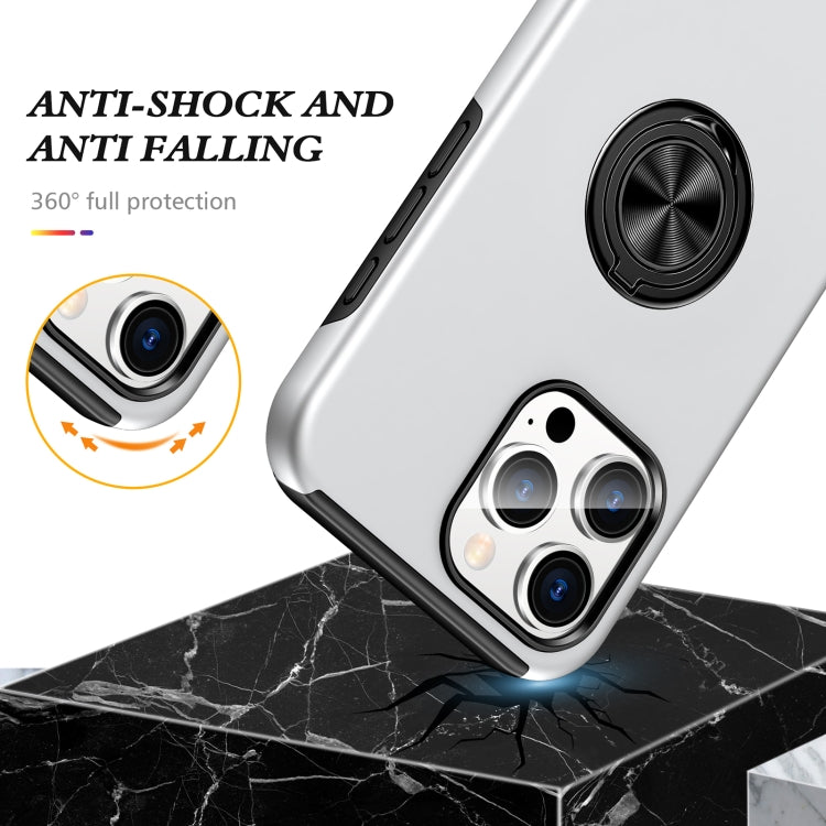 For iPhone 16 Pro Max Magnetic Ring Holder Phone Case(Silver) - iPhone 16 Pro Max Cases by PMC TechLife | Online Shopping South Africa | PMC TechLife | Buy Now Pay Later Mobicred