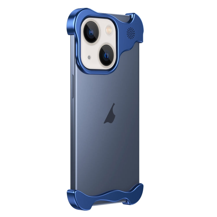 For iPhone 14 Aromatherapy Alloy Frameless Phone Case(Blue) - iPhone 14 Cases by PMC Jewellery | Online Shopping South Africa | PMC Jewellery | Buy Now Pay Later Mobicred