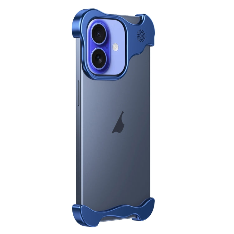 For iPhone 16 Aromatherapy Alloy Frameless Phone Case(Blue) - iPhone 16 Cases by PMC Jewellery | Online Shopping South Africa | PMC Jewellery | Buy Now Pay Later Mobicred