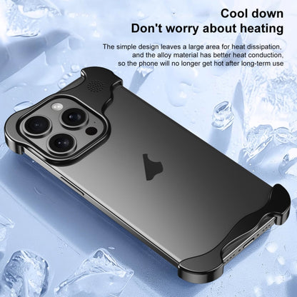 For iPhone 12 Aromatherapy Alloy Frameless Phone Case(Black) - iPhone 12 / 12 Pro Cases by PMC Jewellery | Online Shopping South Africa | PMC Jewellery | Buy Now Pay Later Mobicred