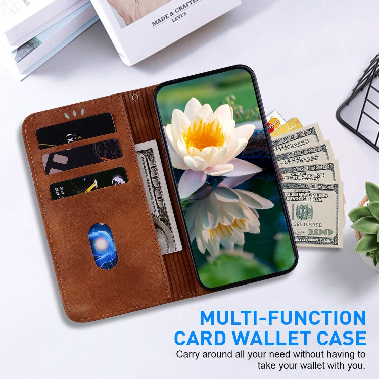 For iPhone 16 Pro Max Lotus Embossed Leather Phone Case(Brown) - iPhone 16 Pro Max Cases by PMC TechLife | Online Shopping South Africa | PMC TechLife | Buy Now Pay Later Mobicred
