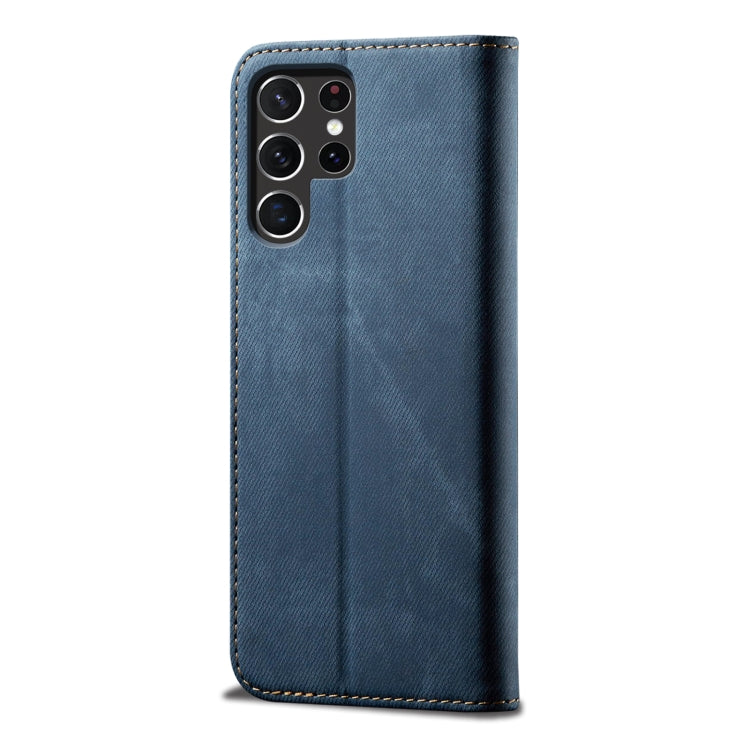 For Samsung Galaxy S25 Ultra 5G Denim Texture Casual Style Horizontal Flip Leather Case(Blue) - Galaxy S25 Ultra 5G Cases by PMC Jewellery | Online Shopping South Africa | PMC Jewellery | Buy Now Pay Later Mobicred