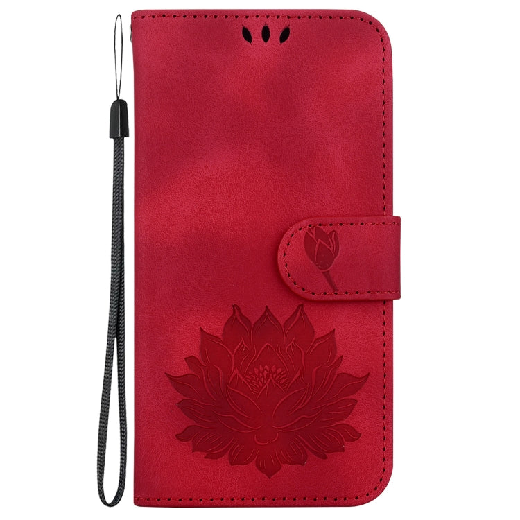 For Google Pixel 9 Lotus Embossed Leather Phone Case(Red) - Google Cases by PMC TechLife | Online Shopping South Africa | PMC TechLife | Buy Now Pay Later Mobicred