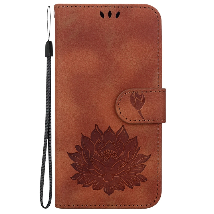 For Honor Magic6 Pro Lotus Embossed Leather Phone Case(Brown) - Honor Cases by PMC Jewellery | Online Shopping South Africa | PMC Jewellery | Buy Now Pay Later Mobicred