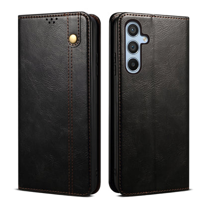 For Samsung Galaxy S25 5G Oil Wax Crazy Horse Texture Leather Phone Case(Black) - Galaxy S25 5G Cases by PMC Jewellery | Online Shopping South Africa | PMC Jewellery | Buy Now Pay Later Mobicred