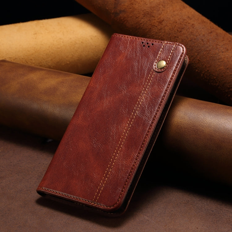 For Samsung Galaxy S25 5G Oil Wax Crazy Horse Texture Leather Phone Case(Brown) - Galaxy S25 5G Cases by PMC Jewellery | Online Shopping South Africa | PMC Jewellery | Buy Now Pay Later Mobicred