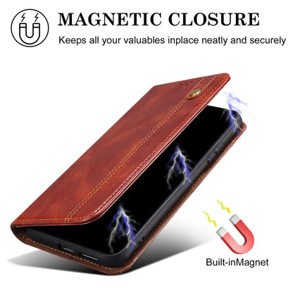 For Samsung Galaxy S25 5G Oil Wax Crazy Horse Texture Leather Phone Case(Brown) - Galaxy S25 5G Cases by PMC Jewellery | Online Shopping South Africa | PMC Jewellery | Buy Now Pay Later Mobicred