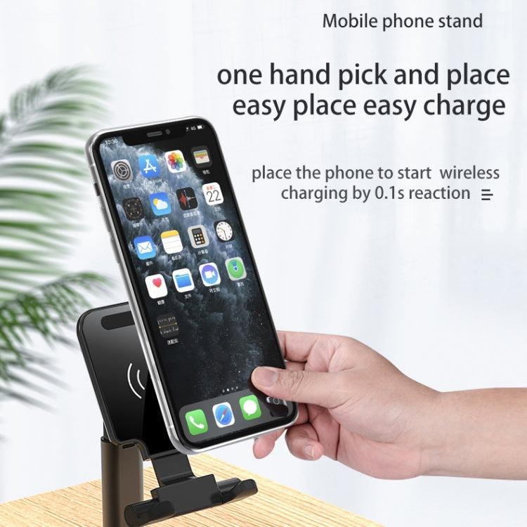 T6 2 in 1 Portable Folding Stand Wireless Charging, Style:Double Charge(Black) - Wireless Charger by PMC Jewellery | Online Shopping South Africa | PMC Jewellery | Buy Now Pay Later Mobicred