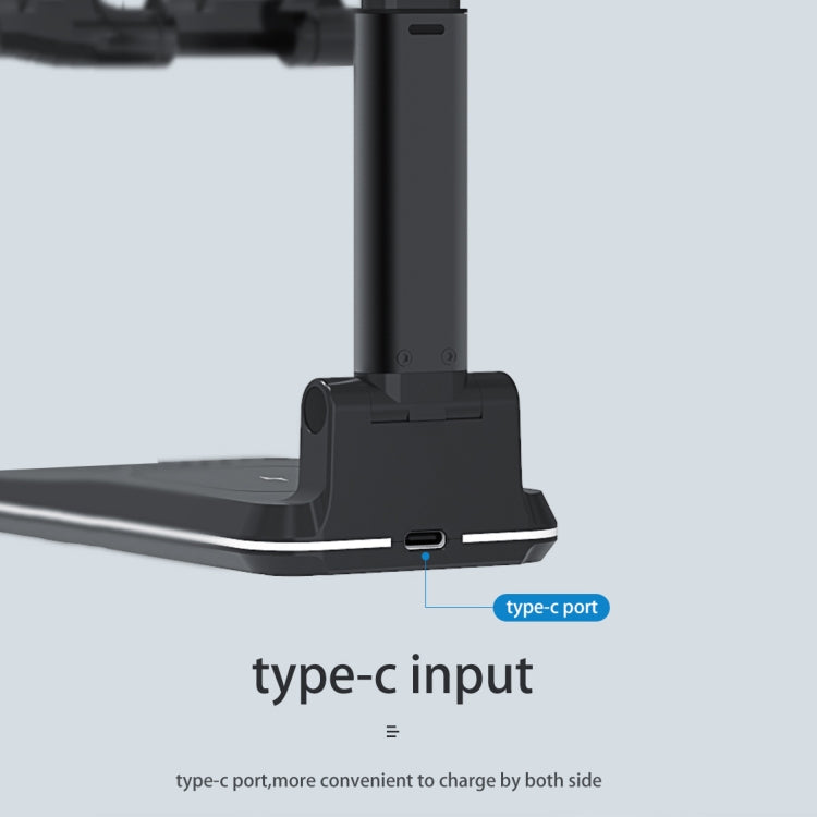 T6 2 in 1 Portable Folding Stand Wireless Charging, Style:Double Charge(Black) - Wireless Charger by PMC Jewellery | Online Shopping South Africa | PMC Jewellery | Buy Now Pay Later Mobicred