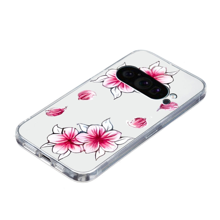 For Google Pixel 9 Pro Colored Drawing Pattern Transparent TPU Phone Case(Sakura) - Google Cases by PMC TechLife | Online Shopping South Africa | PMC TechLife | Buy Now Pay Later Mobicred