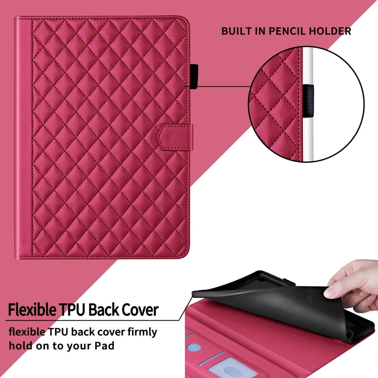 For Lenovo Tab P11 Gen 2 Rhombus Lattice Leather Tablet Case(Red) - Lenovo by PMC TechLife | Online Shopping South Africa | PMC TechLife | Buy Now Pay Later Mobicred