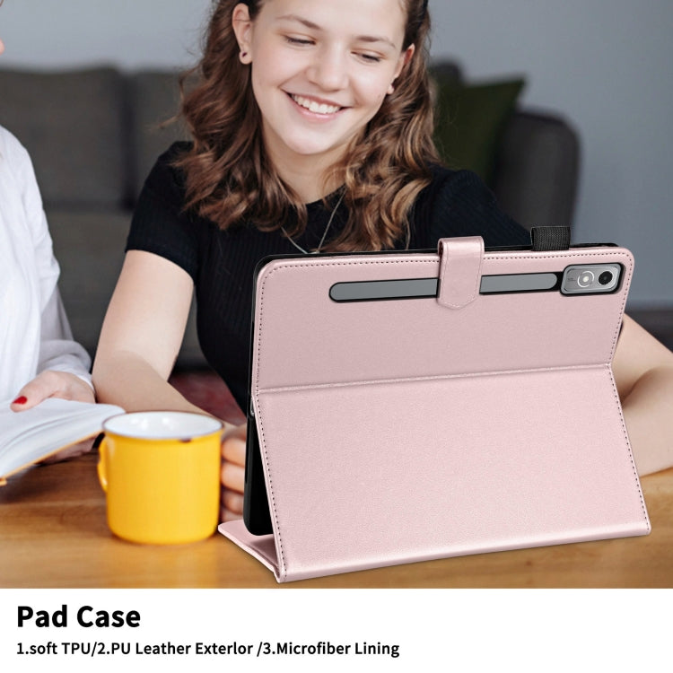 For Lenovo Tab P11 Gen 2 Rhombus Lattice Leather Tablet Case(Rose Gold) - Lenovo by PMC TechLife | Online Shopping South Africa | PMC TechLife | Buy Now Pay Later Mobicred