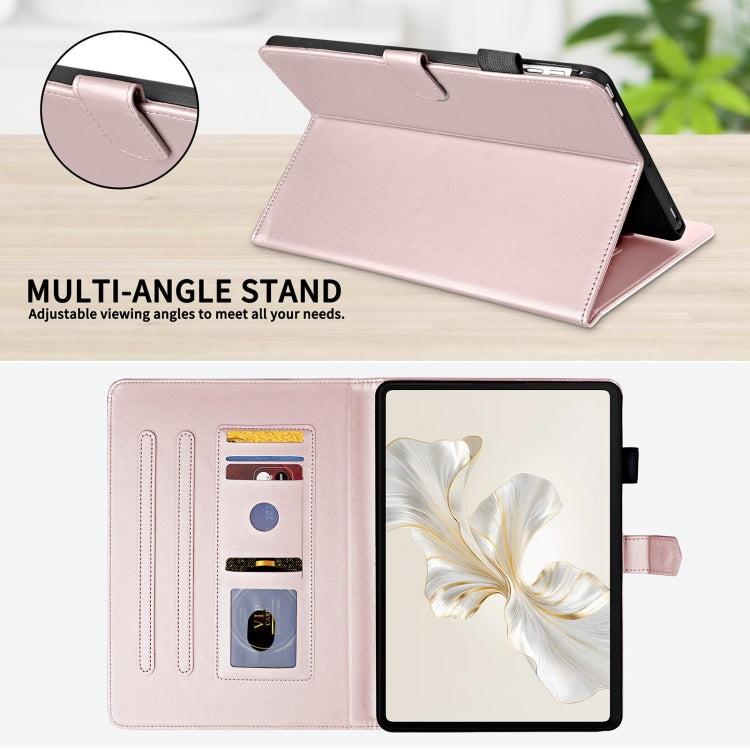 For Honor Pad 9 Rhombus Lattice Leather Tablet Case(Rose Gold) - Honor by PMC TechLife | Online Shopping South Africa | PMC TechLife | Buy Now Pay Later Mobicred
