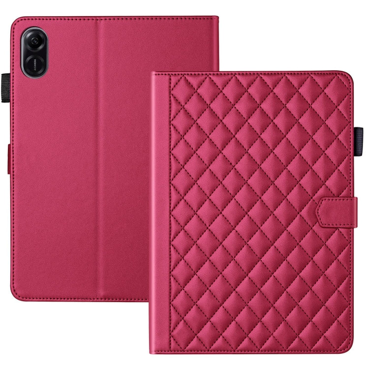For Honor Pad X9 / X8 Pro Rhombus Lattice Leather Tablet Case(Red) - Honor by PMC TechLife | Online Shopping South Africa | PMC TechLife | Buy Now Pay Later Mobicred