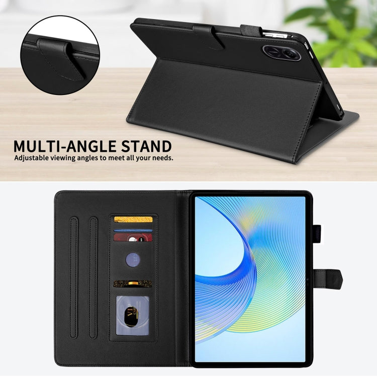 For Honor Pad X9 / X8 Pro Rhombus Lattice Leather Tablet Case(Black) - Honor by PMC TechLife | Online Shopping South Africa | PMC TechLife | Buy Now Pay Later Mobicred