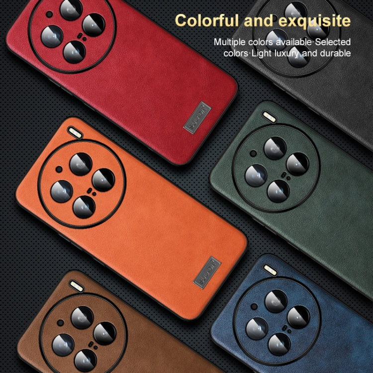 For vivo X100 SULADA Shockproof TPU + Handmade Leather Phone Case(Black) - vivo Cases by SULADA | Online Shopping South Africa | PMC Jewellery | Buy Now Pay Later Mobicred