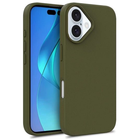 For iPhone 16 Plus Wheat Straw TPU Phone Case(Army Green) - iPhone 16 Plus Cases by PMC Jewellery | Online Shopping South Africa | PMC Jewellery | Buy Now Pay Later Mobicred