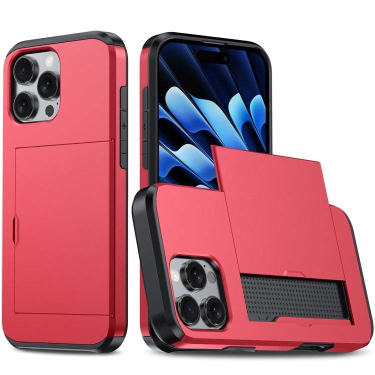 For iPhone 16 Pro Shockproof Armor Phone Case with Card Slot(Red) - free shipping - PMC TechLife - Order now!