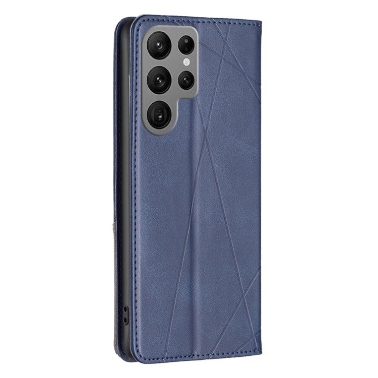 For Samsung Galaxy S25 Ultra 5G Rhombus Texture Magnetic Leather Phone Case(Blue) - Galaxy S25 Ultra 5G Cases by PMC Jewellery | Online Shopping South Africa | PMC Jewellery | Buy Now Pay Later Mobicred