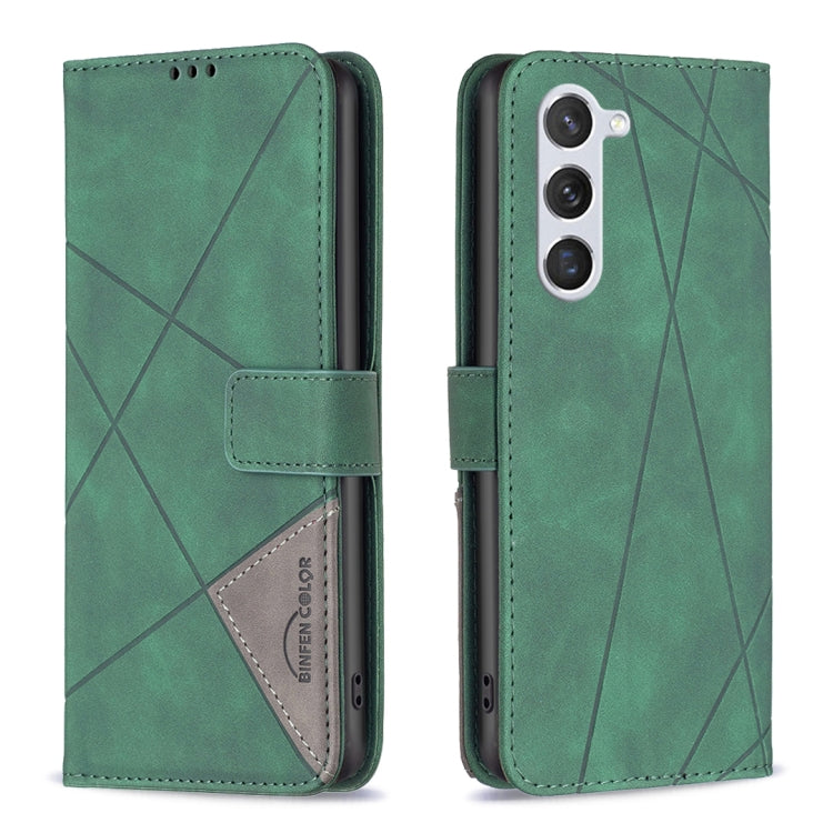 For Samsung Galaxy S25 5G Magnetic Buckle Rhombus Texture Leather Phone Case(Green) - Galaxy S25 5G Cases by PMC Jewellery | Online Shopping South Africa | PMC Jewellery | Buy Now Pay Later Mobicred