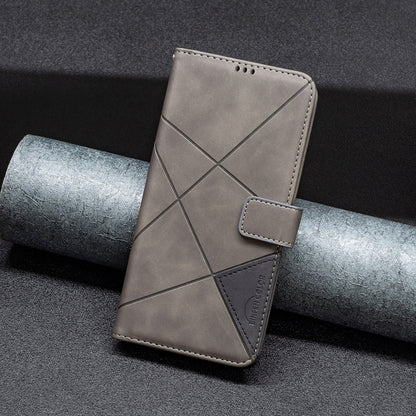 For Samsung Galaxy S25 5G Magnetic Buckle Rhombus Texture Leather Phone Case(Grey) - Galaxy S25 5G Cases by PMC Jewellery | Online Shopping South Africa | PMC Jewellery | Buy Now Pay Later Mobicred