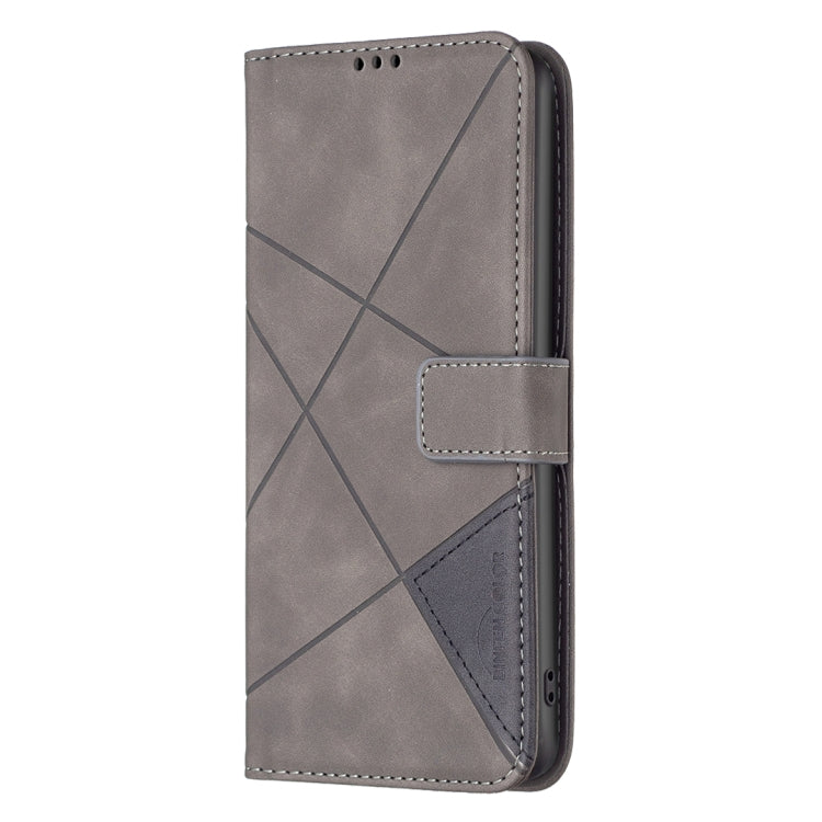 For Samsung Galaxy S25+ 5G Magnetic Buckle Rhombus Texture Leather Phone Case(Grey) - Galaxy S25+ 5G Cases by PMC Jewellery | Online Shopping South Africa | PMC Jewellery | Buy Now Pay Later Mobicred