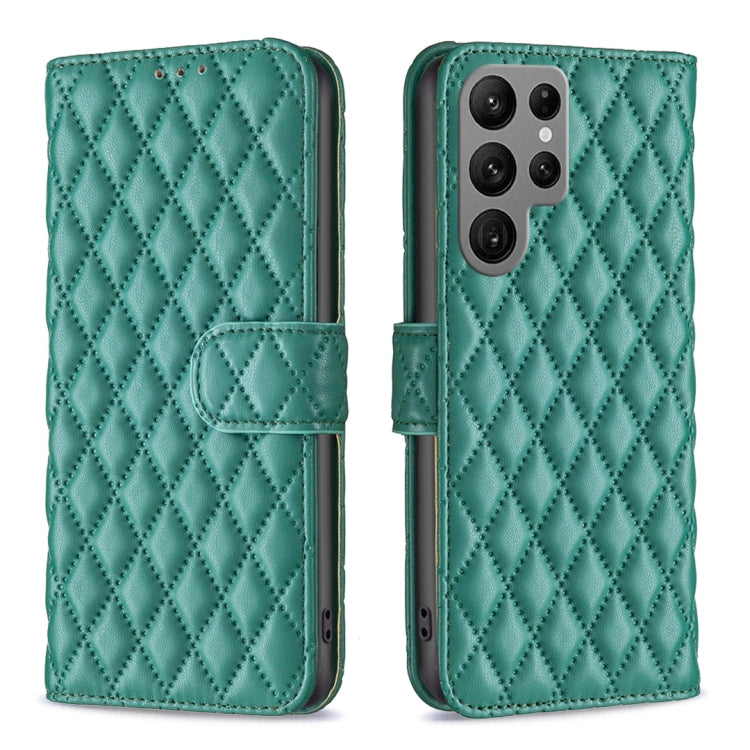 For Samsung Galaxy S25 Ultra 5G Diamond Lattice Wallet Flip Leather Phone Case(Green) - Galaxy S25 Ultra 5G Cases by PMC Jewellery | Online Shopping South Africa | PMC Jewellery | Buy Now Pay Later Mobicred