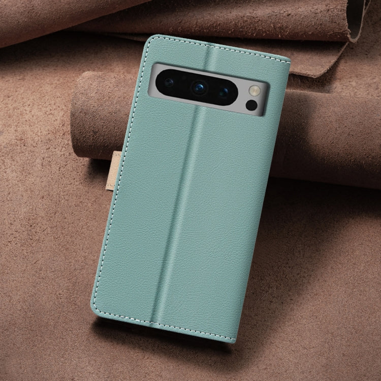 For Google Pixel 9 Pro Color Matching RFID Anti-theft Leather Phone Case(Green) - Google Cases by PMC TechLife | Online Shopping South Africa | PMC TechLife | Buy Now Pay Later Mobicred
