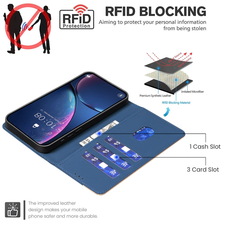 For Google Pixel 9 Pro Color Matching RFID Anti-theft Leather Phone Case(Blue) - Google Cases by PMC TechLife | Online Shopping South Africa | PMC TechLife | Buy Now Pay Later Mobicred