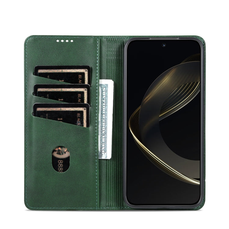 For Samsung Galaxy S25 5G AZNS Magnetic Calf Texture Flip Leather Phone Case(Dark Green) - Galaxy S25 5G Cases by AZNS | Online Shopping South Africa | PMC Jewellery | Buy Now Pay Later Mobicred