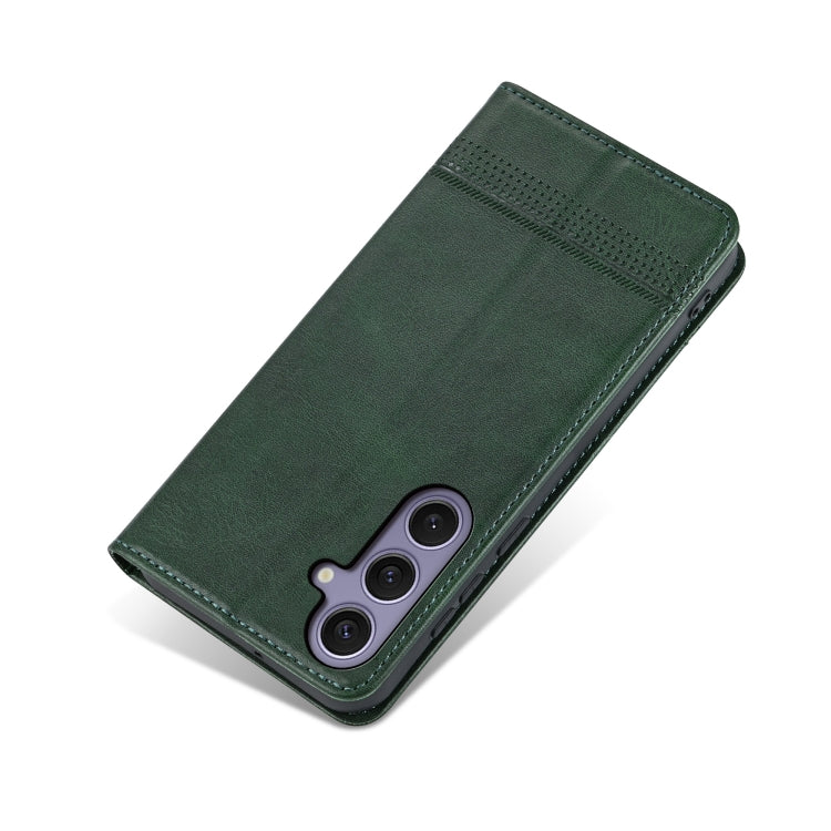 For Samsung Galaxy S25 5G AZNS Magnetic Calf Texture Flip Leather Phone Case(Dark Green) - Galaxy S25 5G Cases by AZNS | Online Shopping South Africa | PMC Jewellery | Buy Now Pay Later Mobicred