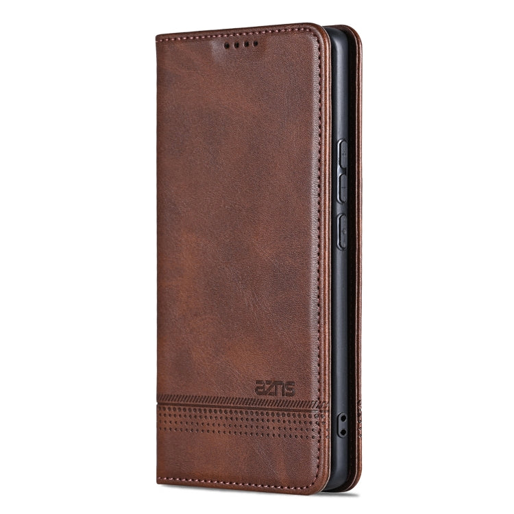 For Samsung Galaxy S25 5G AZNS Magnetic Calf Texture Flip Leather Phone Case(Dark Brown) - Galaxy S25 5G Cases by AZNS | Online Shopping South Africa | PMC Jewellery | Buy Now Pay Later Mobicred