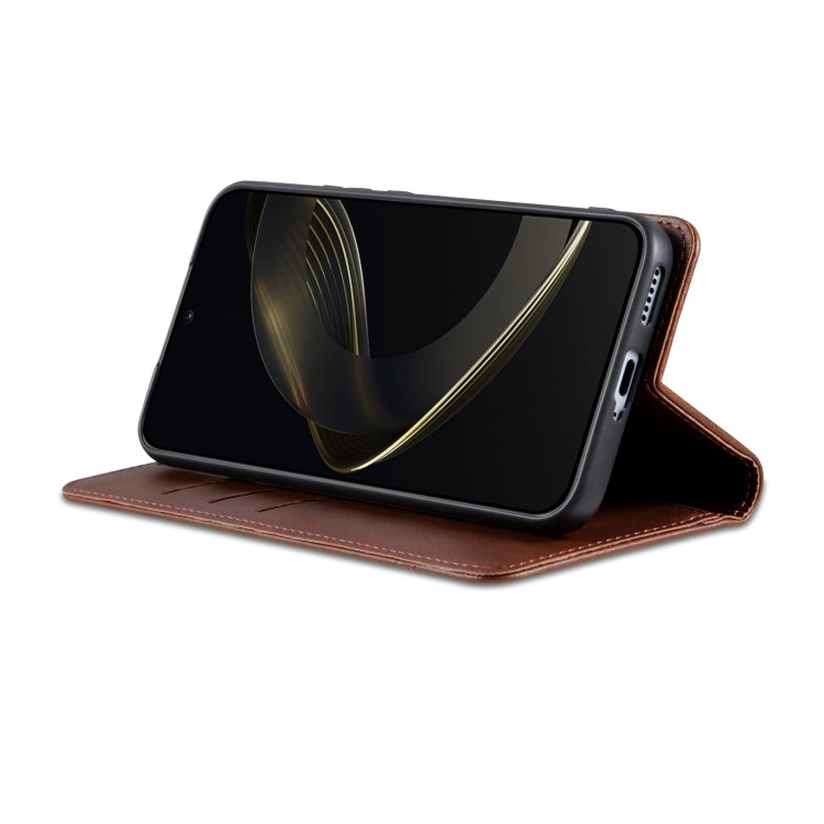 For Samsung Galaxy S25 5G AZNS Magnetic Calf Texture Flip Leather Phone Case(Dark Brown) - Galaxy S25 5G Cases by AZNS | Online Shopping South Africa | PMC Jewellery | Buy Now Pay Later Mobicred