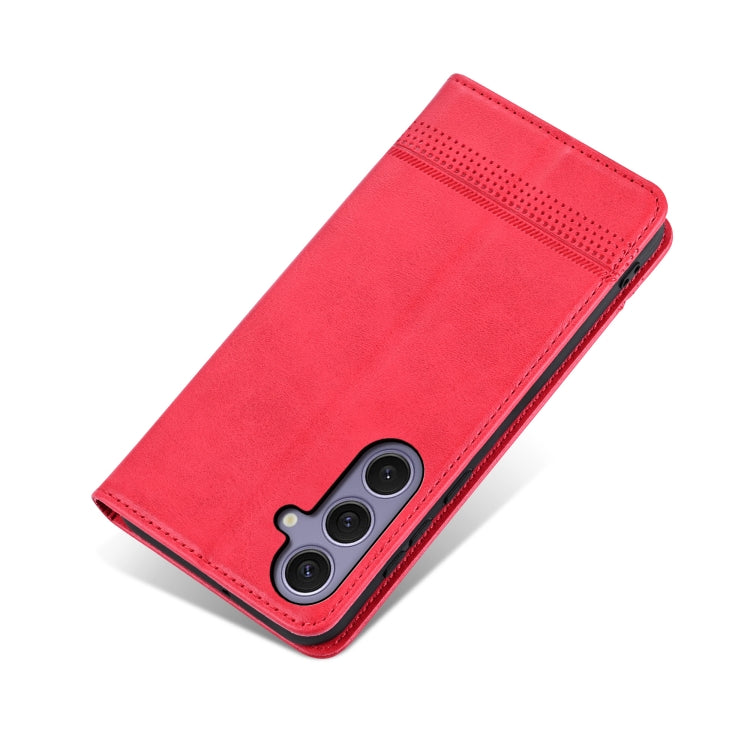 For Samsung Galaxy S25+ 5G AZNS Magnetic Calf Texture Flip Leather Phone Case(Red) - Galaxy S25+ 5G Cases by AZNS | Online Shopping South Africa | PMC Jewellery | Buy Now Pay Later Mobicred