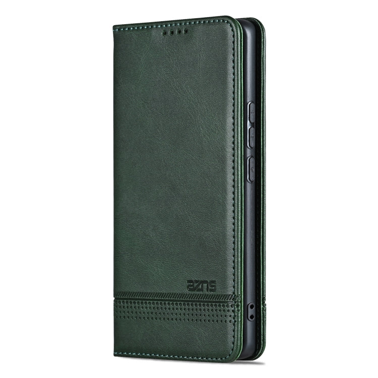 For Samsung Galaxy S25+ 5G AZNS Magnetic Calf Texture Flip Leather Phone Case(Dark Green) - Galaxy S25+ 5G Cases by AZNS | Online Shopping South Africa | PMC Jewellery | Buy Now Pay Later Mobicred