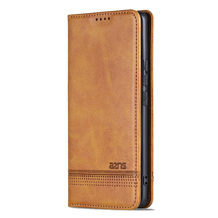 For Samsung Galaxy S25+ 5G AZNS Magnetic Calf Texture Flip Leather Phone Case(Light Brown) - Galaxy S25+ 5G Cases by AZNS | Online Shopping South Africa | PMC Jewellery | Buy Now Pay Later Mobicred