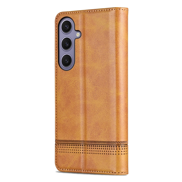 For Samsung Galaxy S25+ 5G AZNS Magnetic Calf Texture Flip Leather Phone Case(Light Brown) - Galaxy S25+ 5G Cases by AZNS | Online Shopping South Africa | PMC Jewellery | Buy Now Pay Later Mobicred