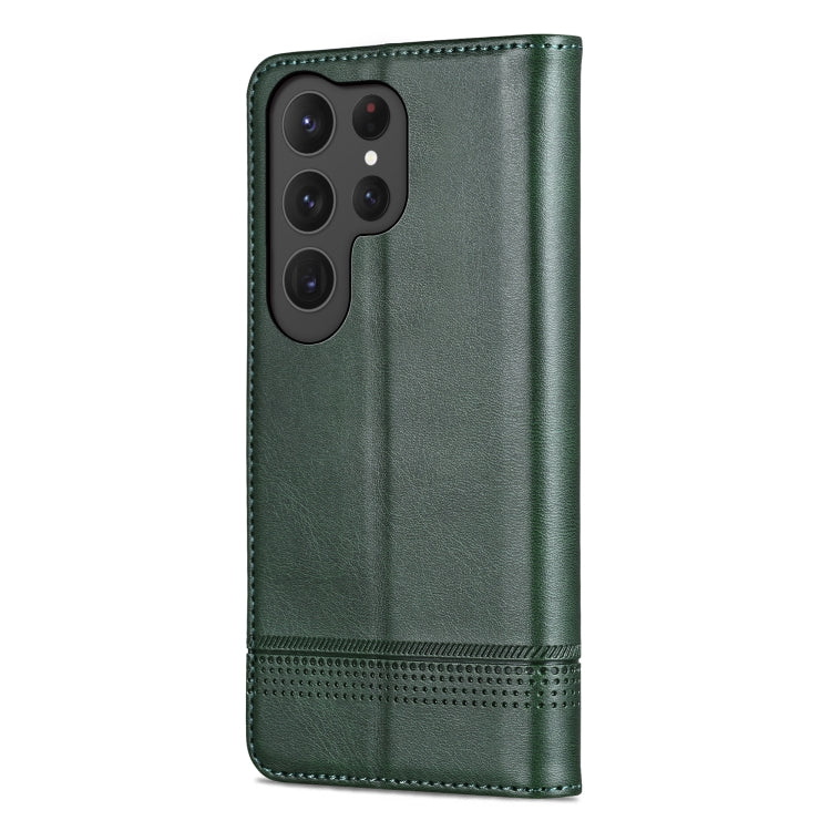 For Samsung Galaxy S25 Ultra 5G AZNS Magnetic Calf Texture Flip Leather Phone Case(Dark Green) - Galaxy S25 Ultra 5G Cases by AZNS | Online Shopping South Africa | PMC Jewellery | Buy Now Pay Later Mobicred