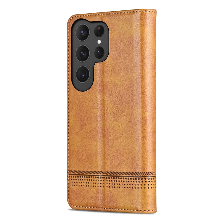 For Samsung Galaxy S25 Ultra 5G AZNS Magnetic Calf Texture Flip Leather Phone Case(Light Brown) - Galaxy S25 Ultra 5G Cases by AZNS | Online Shopping South Africa | PMC Jewellery | Buy Now Pay Later Mobicred